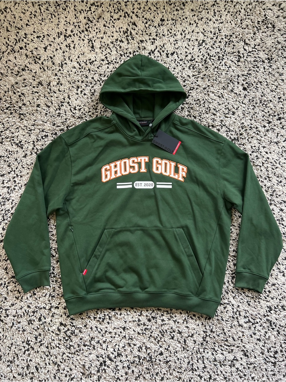 Ghost Golf Spectator Dormie Hoodie Bogey Green Pullover Side Zip Pocket Men’s XL
